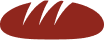 A stylized illustration of a loaf of bread with three diagonal slashes.